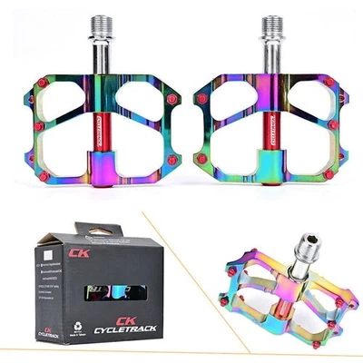 Waterpro MTB DH XC MTB Pedal L7U 3 Bearing Aluminum Pedal Electroplated rainbow - Image 1 of 4