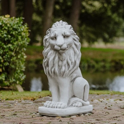 Löwen Statue Leo (Modell links), Steinfiguren, H. 92 cm, 198 kg, frostsicher - Bild 1 von 4