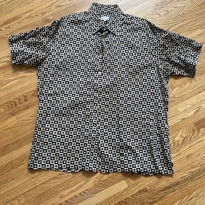 VINTAGE Maus & Hoffmann Hemd Erwachsene XL SS Knopfleiste All Over Print Herren - Bild 1 von 7