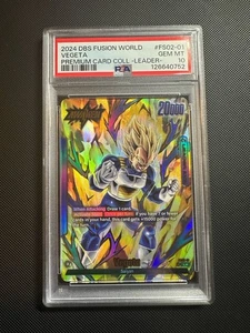 Vegeta Premium Leader Collection FS02-01 (Gold) Fusion World Promo Cards PSA 10 - Picture 1 of 2