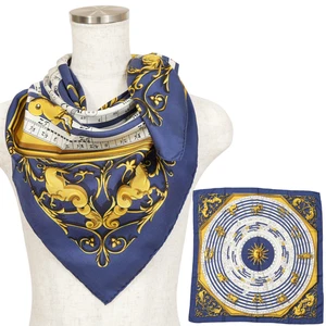 HERMES Carre 90 "DIES ET HORE" 100% Silk Scarf Vintage Rare Cleaned - Picture 1 of 23