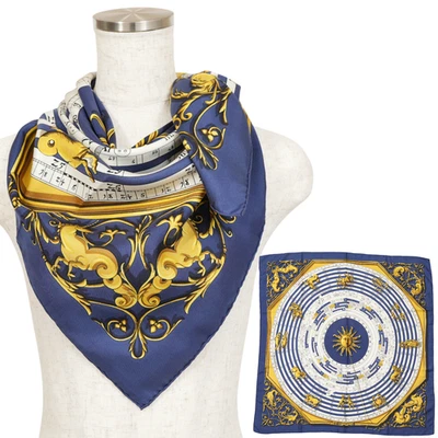 HERMES Carre 90 "DIES ET HORE" 100% Silk Scarf Vintage Rare Cleaned - Image 1 of 4