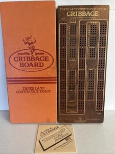 Vintage Pacific Game Company massiver Nussbaum ~ durchgehende Spur Krippenbrett - Bild 1 von 4