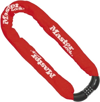Master Lock Bike Chain Lock, Combination Lock, 90 cm Chain, Red 8392EURDPROCOLR - Image 1 of 4