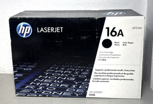Genuine HP 16A (Q7516A) Black Toner Print Cartridge - Factory Sealed Box - Picture 1 of 4