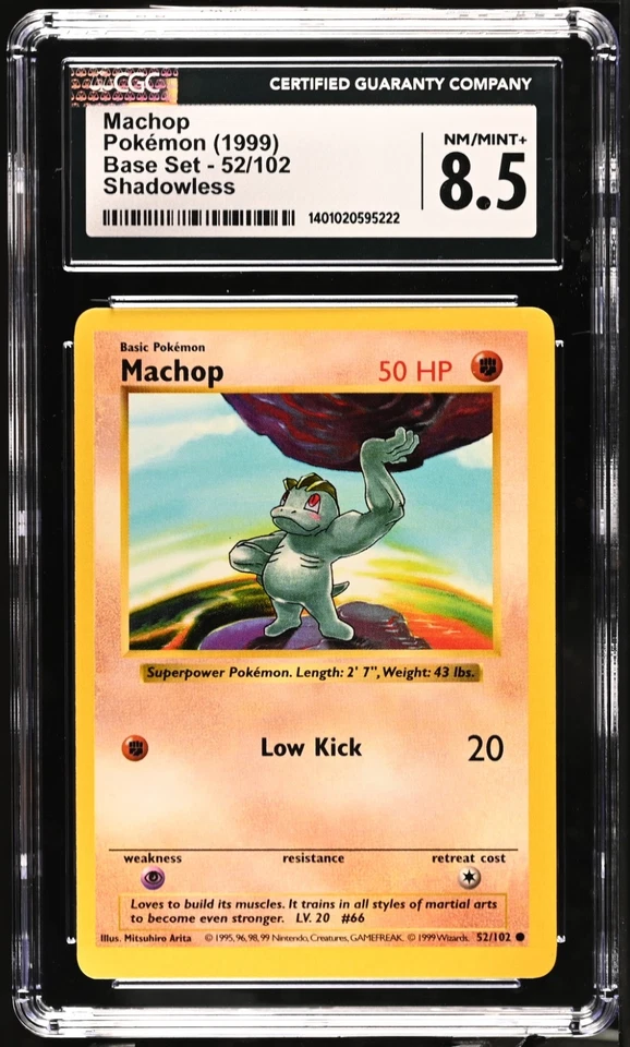Pokémon TCG - CGC 8.5: Machop #52/102 Shadowless Base Set (1999) - Image 1 of 2
