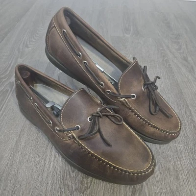 LL Bean Handsewn Moccasins Camp Moc Boat Shoe Leather Loafers Men' Sz 12 EE Wide - Image 1 of 4
