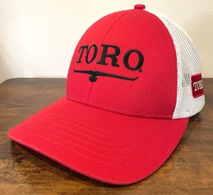 Gorra de béisbol cortacésped marca TORO malla trasera cortacésped camionero rojo blanco sombrero a presión - Imagen 1 de 11