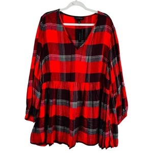 Nueva Blusa Lane Bryant Mujer Talla 22/24 Plus Cuadros Búfalo Bolsillos a Cuadros Nueva con Etiquetas - Imagen 1 de 9
