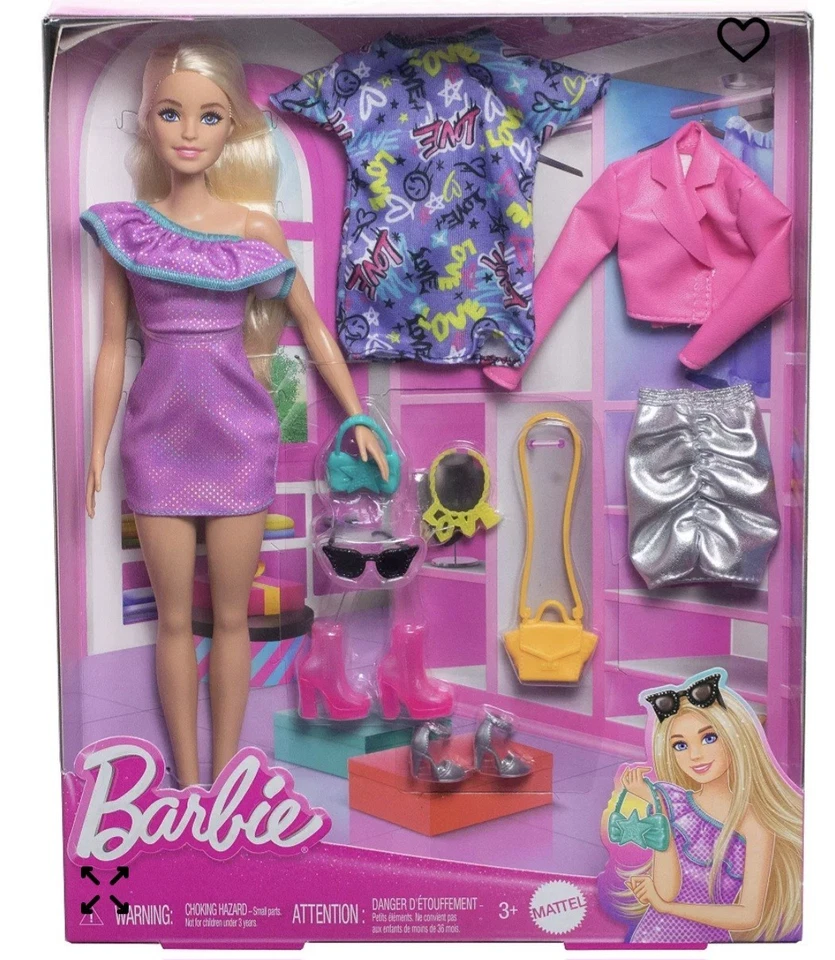 美泰芭比娃娃和派对时尚玩具套装  — 第 1/4 张图片