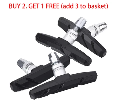 4PCS V Bike Brake Pads with Hex Nuts & Spacers V Bicycle Brake Blocks Set 70 mm - Image 1 of 4