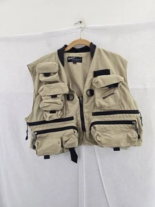 Simms 8 Pocket Fishing Canvas Vest. Beige Nylon Mens Size Large - Picture 1 of 9