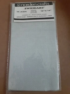 Norden Crafts ZWEIGART Aida 14 count 16”X14” Cross Stitch NEW Fabric Light Blue - Picture 1 of 2