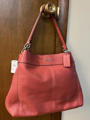 NWT Coach Lexy Pebbled Leather 3 Compartment Shoulder Bag F28997 Washed Red - Image 1 of 4