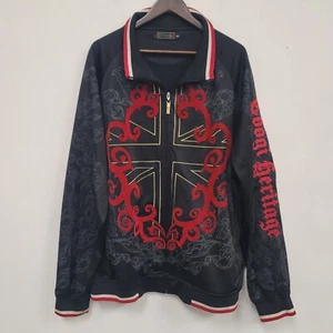 Vintage Authentic Coogi Heritage Mens Zip Up Jacket Size XXXL Y2K Tattoo Grunge - Picture 1 of 18