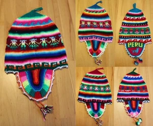 Cappello bambino colorato Perù 54-56 cm dai 2 anni costume carnevale tradizionale chullo - Foto 1 di 6