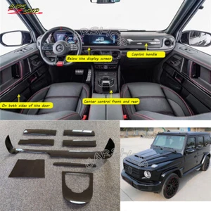 For Benz W464 G500 G63 2019-2023 Carbon Fiber Dashboard Console Door Cover Trim - Bild 1 von 24