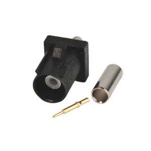 100PCS Autoradio Stéréo Fakra A Mâle Noir Connecteur à Sertir pour Câble RG174 RG316 - Photo 1/2
