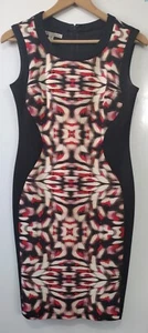 Maggy London Damen Größe 4 Etui ärmellos rot/rosa/weiß/schwarz Kleid - Bild 1 von 3