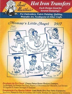 Mommy's Little Angel Aunt Martha's Hot Iron Embroidery Transfer #3917 - Picture 1 of 1