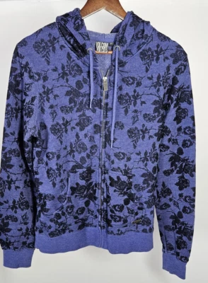 Sudadera con Capucha Volcom Y2K Mujer Púrpura Rayas Cremallera Completa Negra Floral Talla M Foto 1 de 4