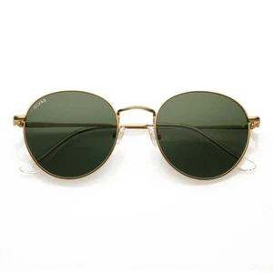 GLVSS Eyewear Gunna Metal Round Sunglasses Gold Frame Green Polarized Lens - Picture 1 of 8