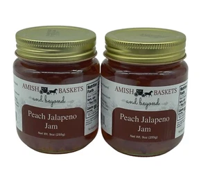 Amish Pfirsich Jalapeno Marmelade gentechnikfrei vegan ganz natürlich - 9 oz - 2 Gläser - Bild 1 von 6