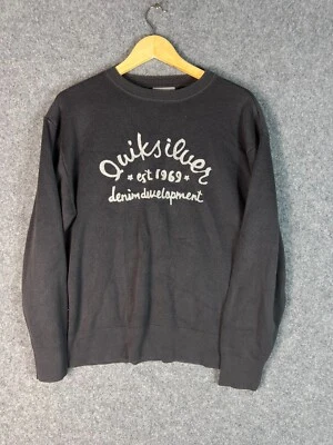 Quicksilver Jumper Mens Medium Black Long Sleeve Crew Neck Pullover Knit Sweater - Image 1 of 4