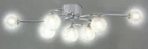 Deckenleuchte 7-flammig G9 dimmbar LED geeignet moderne Chrom Kugel Deckenlampe - Bild 1 von 6