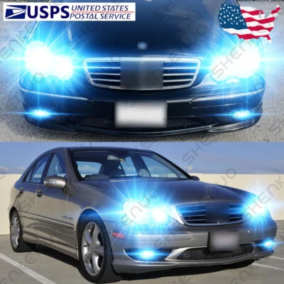 For Mercedes-Benz C230 2002-2007 6X Combo LED Headlight + Fog Light Bulbs Kit GL - Image 1 of 4
