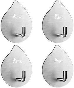 Kitchen Adhesive Heavy Duty Stainless Steel Waterproof Hooks Wall Hanger - Picture 1 of 5