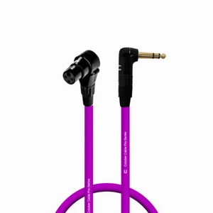 Right Angle 3-Pin XLR Female to1/4" RA TRS Balanced Cable - Custom Length, Color - Picture 1 of 19