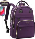 LOVEVOOK Laptop Backpack Women's Fits 15.6 Inch Anti Theft Bag Waterproof Purple