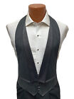 Men's Grey Tuxedo Vest with Satin Lapels Open Back Wedding Morning Dress Small