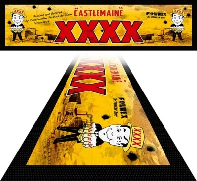 BAR MAT - Bar Runner Aussie Man Cave Beer Spill Mat Pub Rubber XXXX castlemaine - image 1 of 4