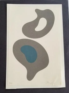 Jean Arp "Konfiguration" montiert Offset Farblithographie 7,5"x10,5"1973 - Bild 1 von 4