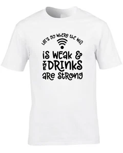 WiFi Is Weak Camping Men's T-Shirt Funny Outdoors Drinking Summer Holiday Site - Picture 1 of 10