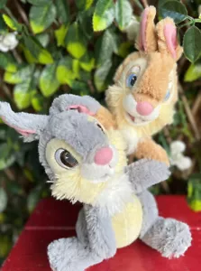 Rabbits X2 Disney Thumper & Miss Bunny Soft Toy Bambi 10" Tall Each Playing VGC - Picture 1 of 6