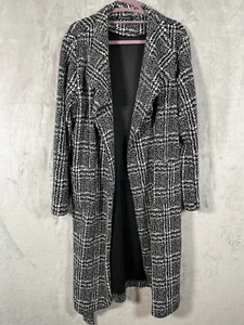 Stella Luce Womens M Long Checkered Lightweight Coat Size Academia Career - Picture 1 of 12