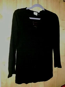 Chicos Womens Black Long Sleeve Sweater Size 0 New - Picture 1 of 2