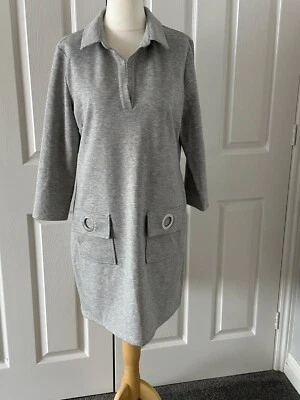 Coco Bianco Grey 'Sweatshirt' Jersey Dress - Size L - Excellent Condition - Image 1 of 4