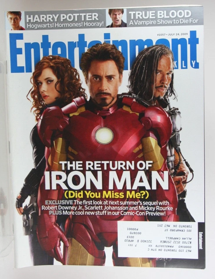 Iron Man 2 Robert Downey Jr. Scatlett Rourke Potter #1057 Entertainment Weekly - Image 1 of 4