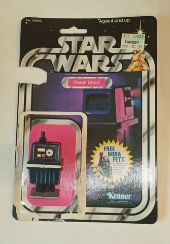 Power Droid "Gonk" Figure w/Card Kenner 1978 20 Back Boba Fett Cover
