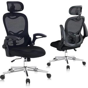 Office Chair, Ergonomic Breathable Mesh Chair,Flip-Up Arms and Adjustable Hig... - Picture 1 of 9