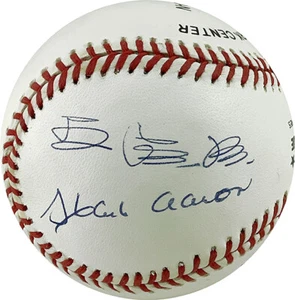 Béisbol Hank Aaron y Sadaharu Oh autografiado firmado NL PSA LOA - Imagen 1 de 3