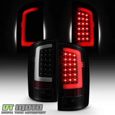 NEW Blk Smoek 2002-2006 Dodge Ram 1500 03-06 2500 3500 LED Bar Tail Lights Lamps - Image 1 of 4