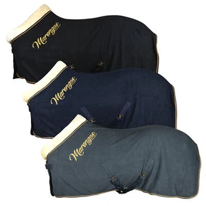 Abschwitzdecke Pferdedecke Fleece Kragen ROYAL Marengos schwarz dunkelblau grau - Bild 1 von 16