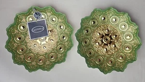 VINTAGE AZZURRA 100% GENUINE SILVER Hand-decorated Glass Bowls - Made in Turkey - Picture 1 of 4