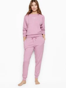 Victoria's Secret Fleece Rundhalsausschnitt & Jogginghose XL rosa Farbe weich und kuschelig neu mit Etikett $ 58 - Bild 1 von 12