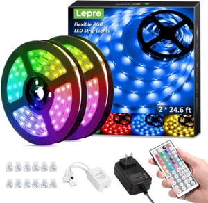 50Ft LED Strip Light Ultra-Long RGB 5050 LED with Remote Color Changing - Picture 1 of 12